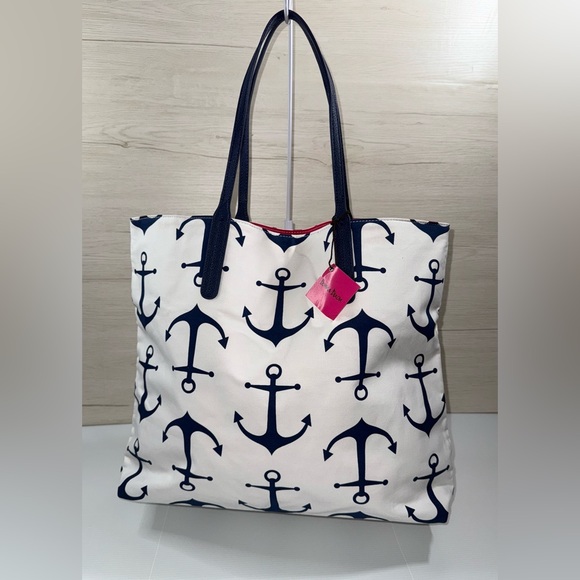 Donna Dixon Handbags - Nautical Anchor Tote Bag by Donna Dixon